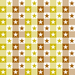Modern Brown and Yellow Star and Striped Pattern Seamless Background