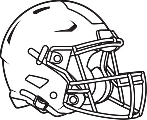 Fototapeta premium American Football Helmet Line Art