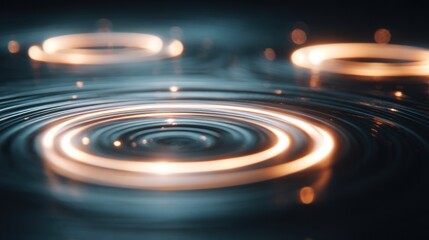 Abstract rings on dark surface