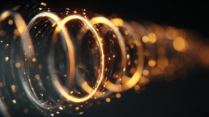 Abstract swirling rings of light