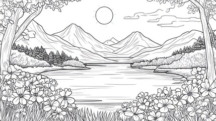 Peaceful Mountain Lake Scene