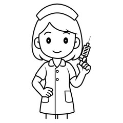 cartoon female nurse illustration