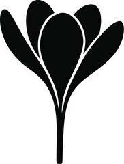 Black flower silhouette bloom petals