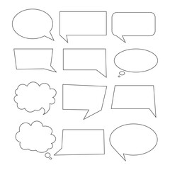 set of comic speech bubbles