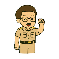 cartoon thai teacher illustration