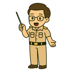 cartoon thai teacher illustration