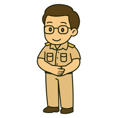 cartoon thai teacher illustration
