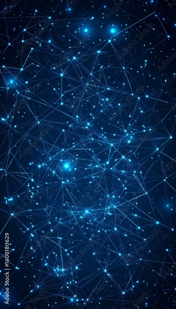 Poster interwoven digital networking pathways illuminate luminous nexus nodes in the cyberspace domain