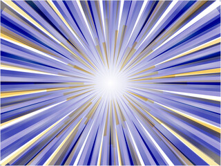 Dynamic Blue and Gold Sunburst Abstract Background