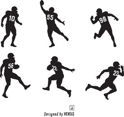 American football ,player, action, running man vector bundle