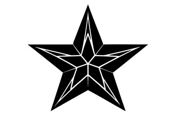 Vector art of silhouette of silver star isolated on white background