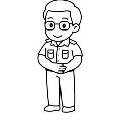 cartoon thai teacher illustration