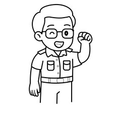 Fototapeta premium cartoon thai teacher illustration