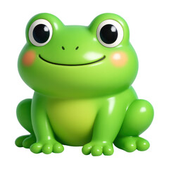 Obraz premium PNG Cute green cartoon frog illustration.