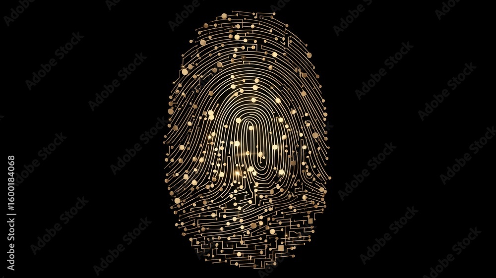 Poster biometric technology integrates fingerprint patterns with circuitry for advanced identification syst