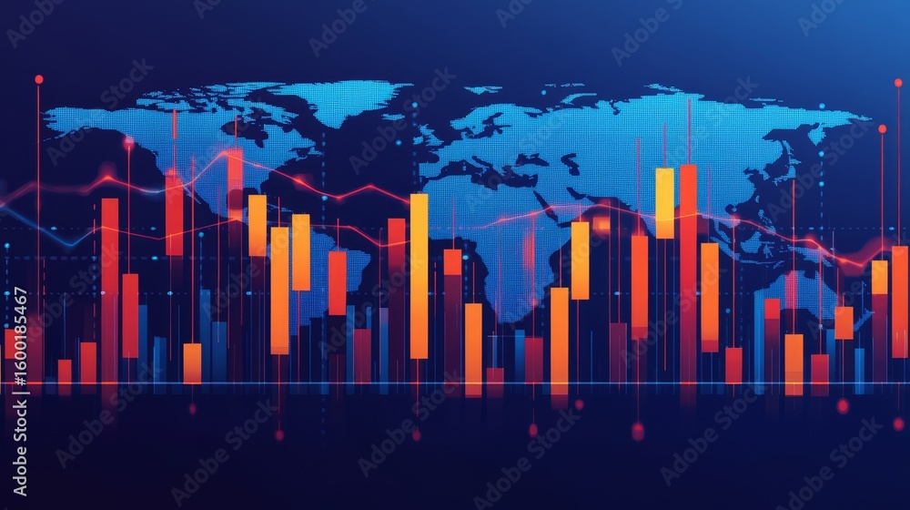 Aufkleber global financial insights analyzing investment performance with data-driven market analysis tools