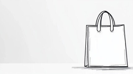 Hand drawn sketch of a shopping bag.