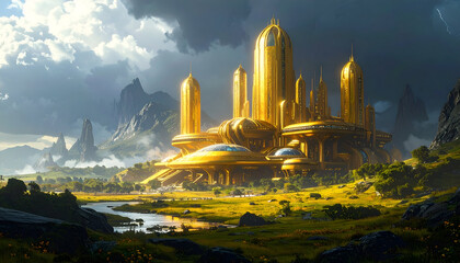 Golden City with Mountain Valley.