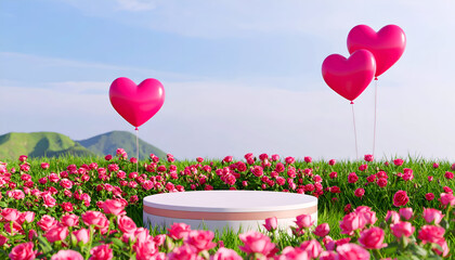 Romantic Rose Field Podium.