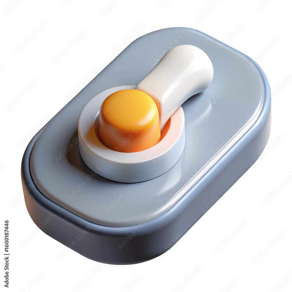 Aufkleber 3d ergonomic stapler with orange button isolated on transparent background