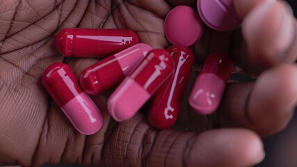 Colorful pills and capsules representing HIVAIDS medication, detailed pharmaceutical shot, healthcare treatment