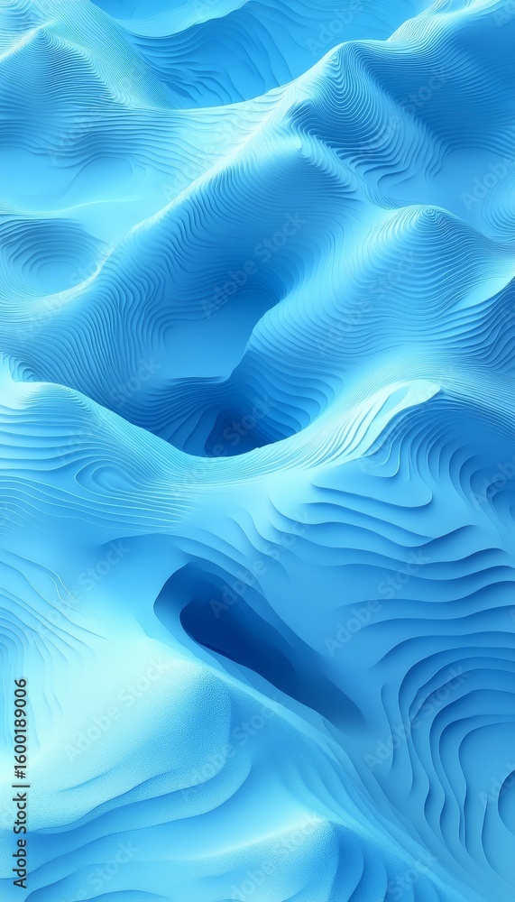 Poster gentle ripples pattern on calm ocean waves with soft blue surface and artistic gradient design