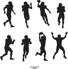 Fototapeta premium american football, silhouette, vector bundle