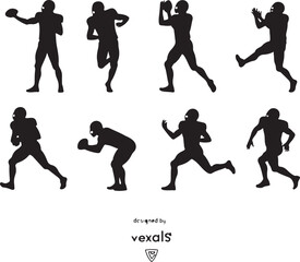 Fototapeta premium american football, silhouette, vector bundle