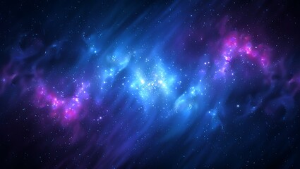Naklejka premium Cosmic Nebula With Vibrant Blue And Purple Hues space galaxy