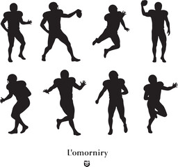 Fototapeta premium american football, silhouette, vector bundle