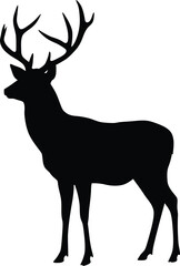 Majestic Stag Deer Buck Silhouette Antlers