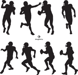 Fototapeta premium american football, silhouette, vector bundle