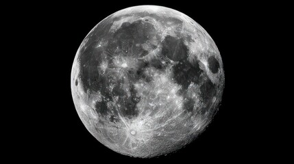 Obraz premium Full moon, grayscale image