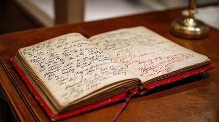 Obraz premium Vintage journal open on a table