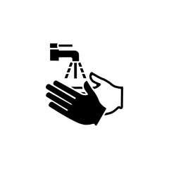 mandatory safety signs icon symbol only_wash your hands black and white color symbol only  