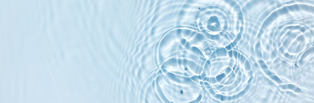 water texture ripple wave clean transparent water drops abstract blue background - Powered by Adobe