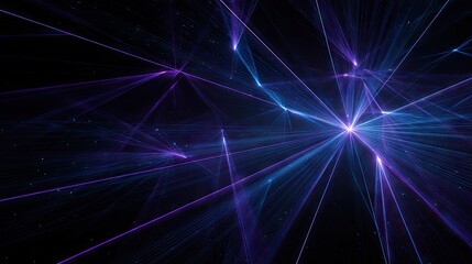 Fototapeta premium Abstract design with radiating lines of vibrant purple and blue light.