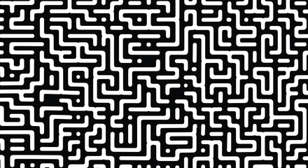 Abstract Labyrinth Maze Seamless Pattern design 