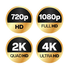 Video Dimension Labels Vector Illustration