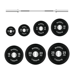 Barbells Set of With Different Weights Vector Illustration