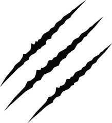 Sharp Animal Claw Marks Silhouette, Scratch Damage Element