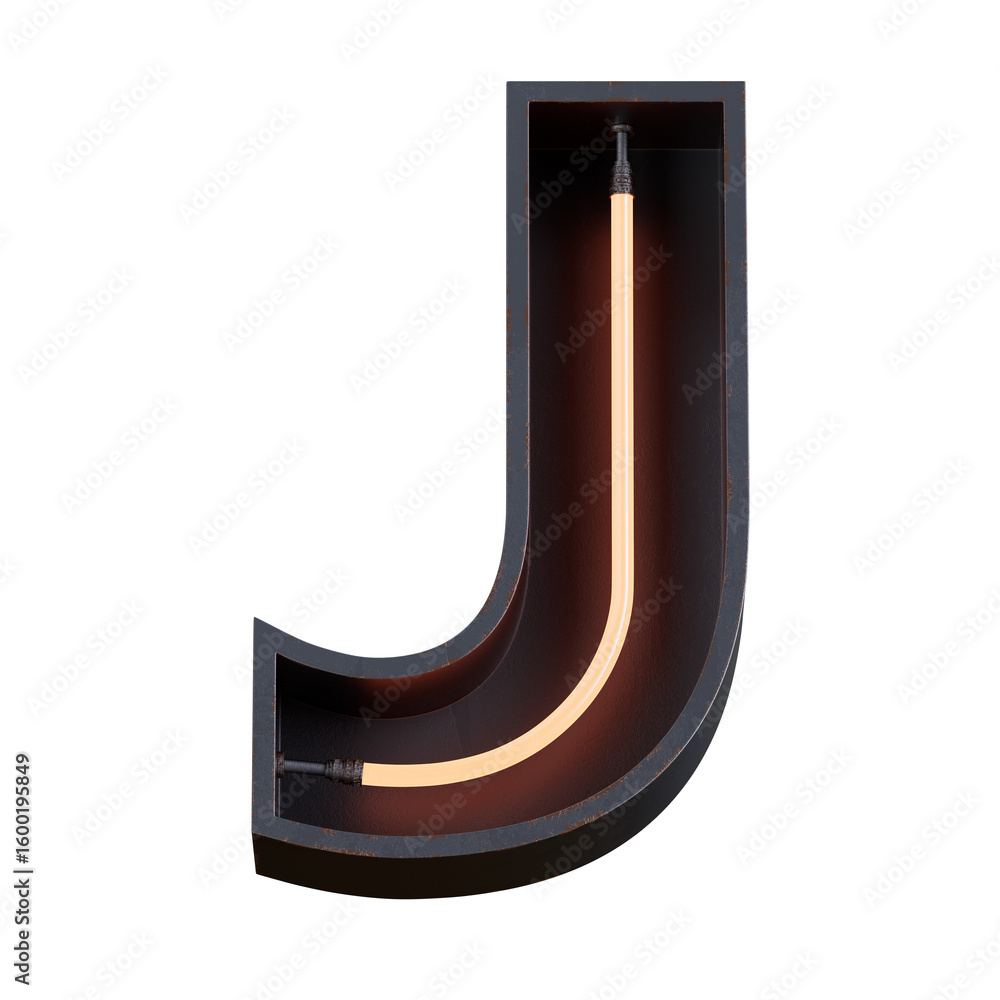 Poster bright neon font with fluorescent tubes.metallic futuristic cyberpunk alphabet. 3d rendering isolate