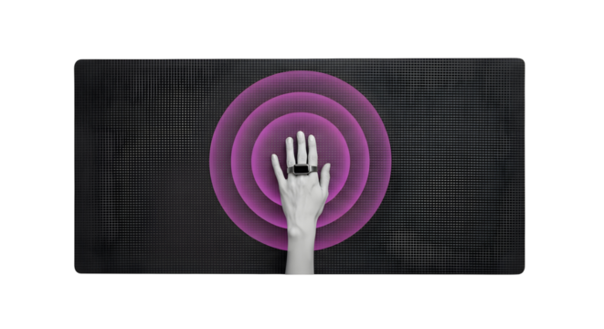 Sleek Ring of the Future: Modern Wearable Tech Meets Concentric Waves of Energy