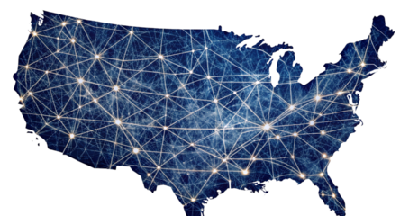 United states network connections data map