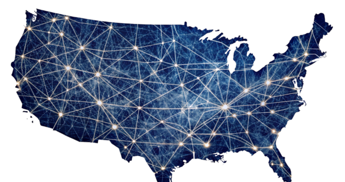 United states network connections data map