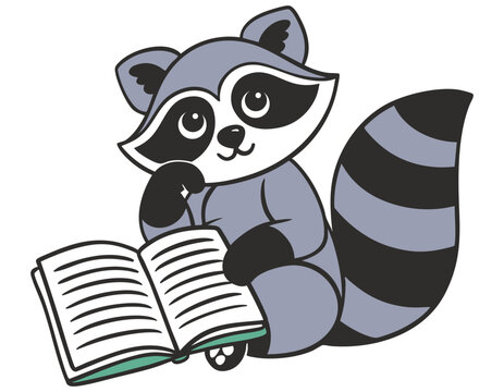 Waschb&auml;r mit Buch