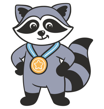 Waschb&auml;r mit Medaille