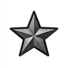 Obraz premium Black five pointed star with textured surface symbol