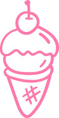 Pink ice cream doodle line