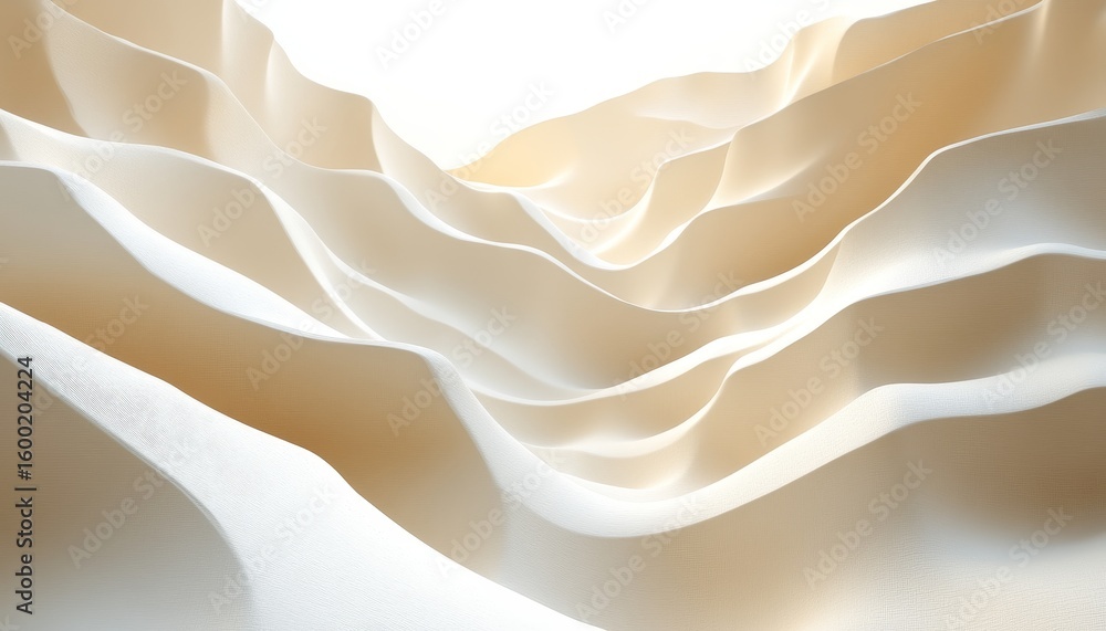 Poster soft beige to cream gradient background with subtle wave pattern and 3d textured relief design.